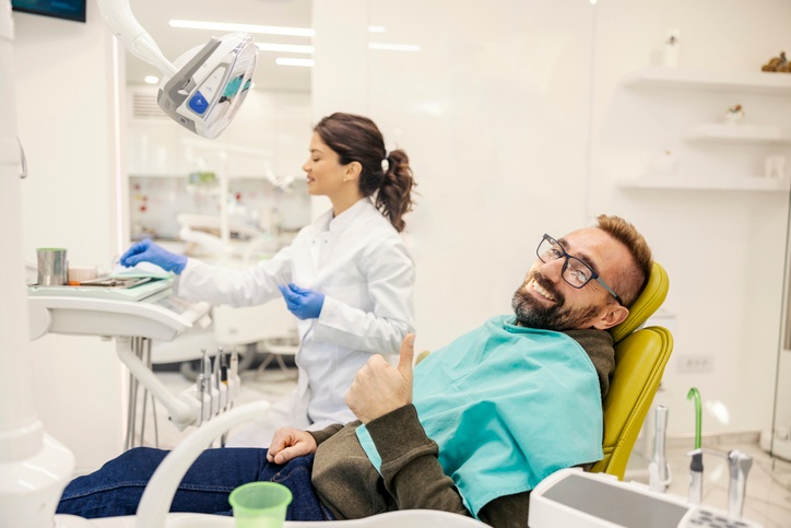 Patient relaxed in the dental chair during sedation dentistry at Modern Touch Dental Glendale.